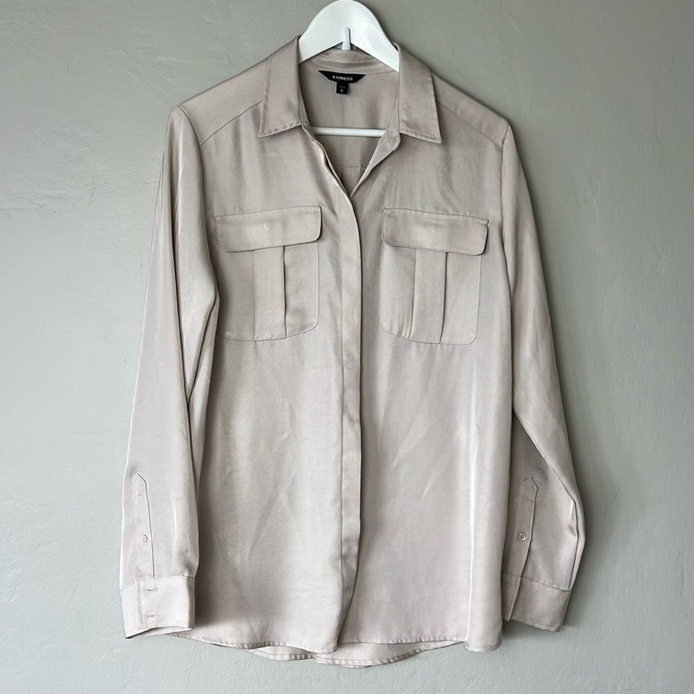 Express Button Up Pink Blouse